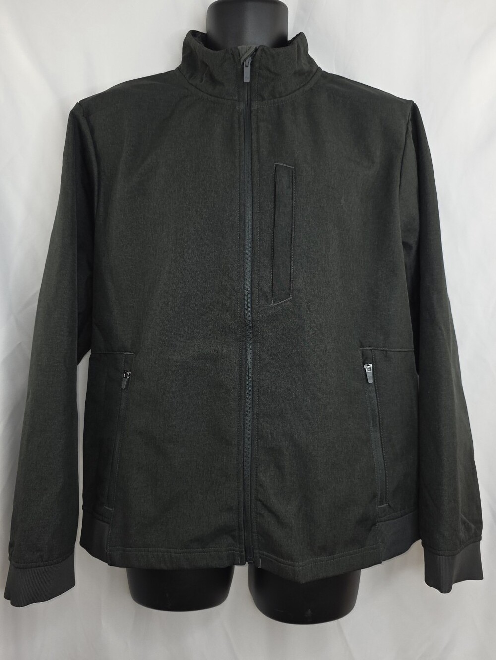 All In Motion Men's Gray Soft Shell Lightweight Full-Zip Jacket Large AN-3710